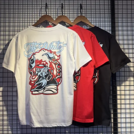 Off White Color Printed T-shirt
