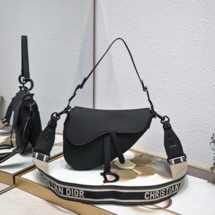 DIOR saddle frosted series saddle bag leather high-end new women's bag birthday oblique light luxury girl-comes with gift box
