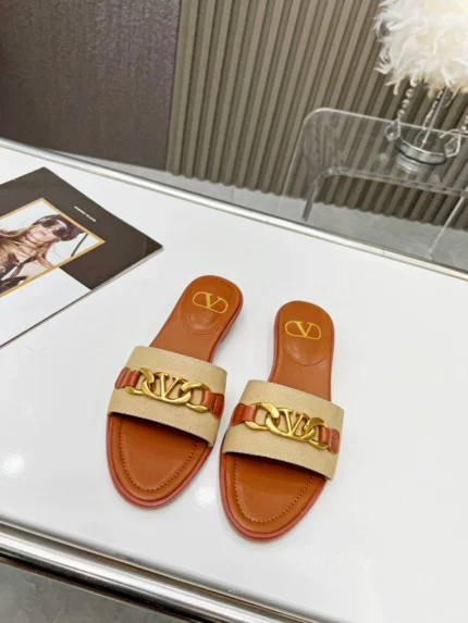 Valentino's classic flat slipper - brown1, 38